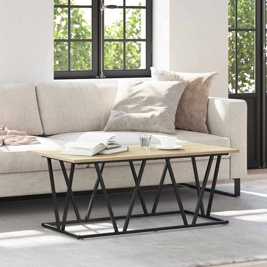 Couchtisch Sonoma Eiche 100 x 50 x 40 cm Sperrholz und Metall
