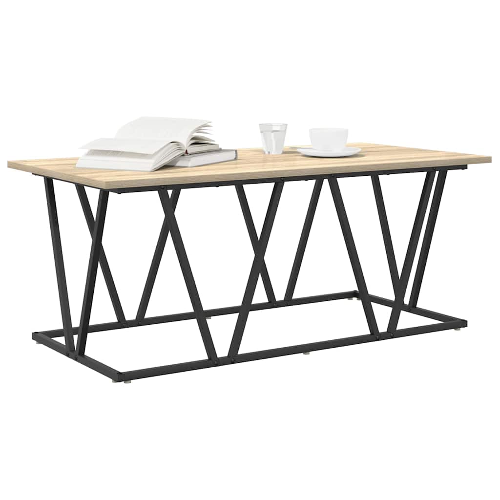 Couchtisch Sonoma Eiche 100 x 50 x 40 cm Sperrholz und Metall