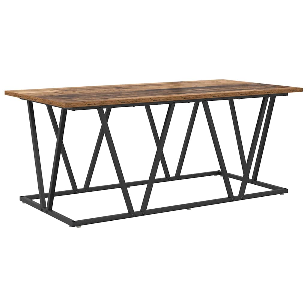 Couchtisch Altholz 100 x 50 x 40 cm Sperrholz und Metall