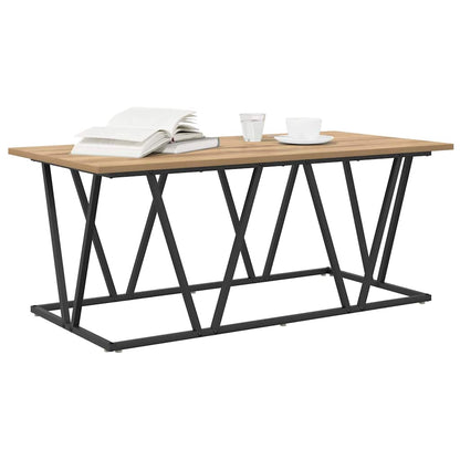 Couchtisch Artisan-Eiche 100 x 50 x 40 cm Sperrholz und Metall