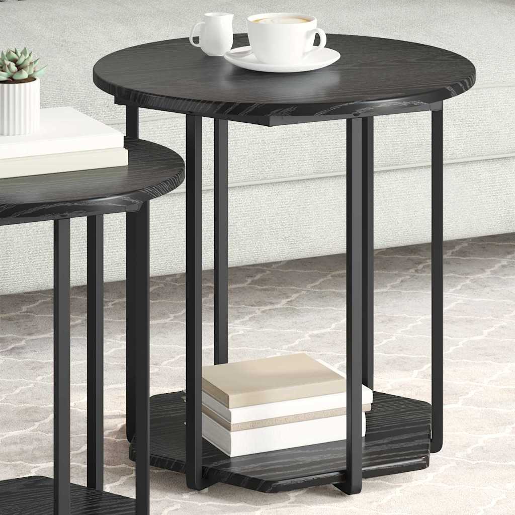 Beistelltisch-Set 2 stk. Schwarz Eichen-Optik 50 x 50 x 50,5 cm