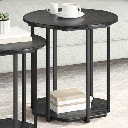 Beistelltisch-Set 2 stk. Schwarz Eichen-Optik 50 x 50 x 50,5 cm