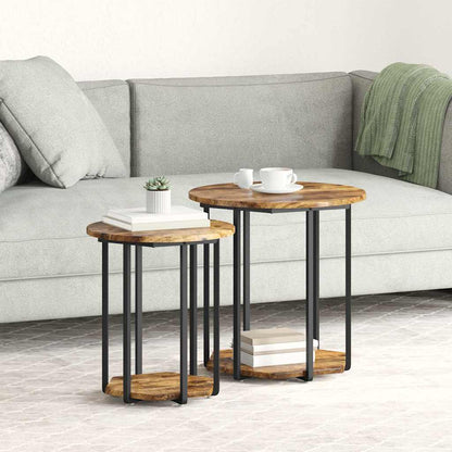 Beistelltisch-Set 2 stk. Braun 50 x 50 x 50,5 cm