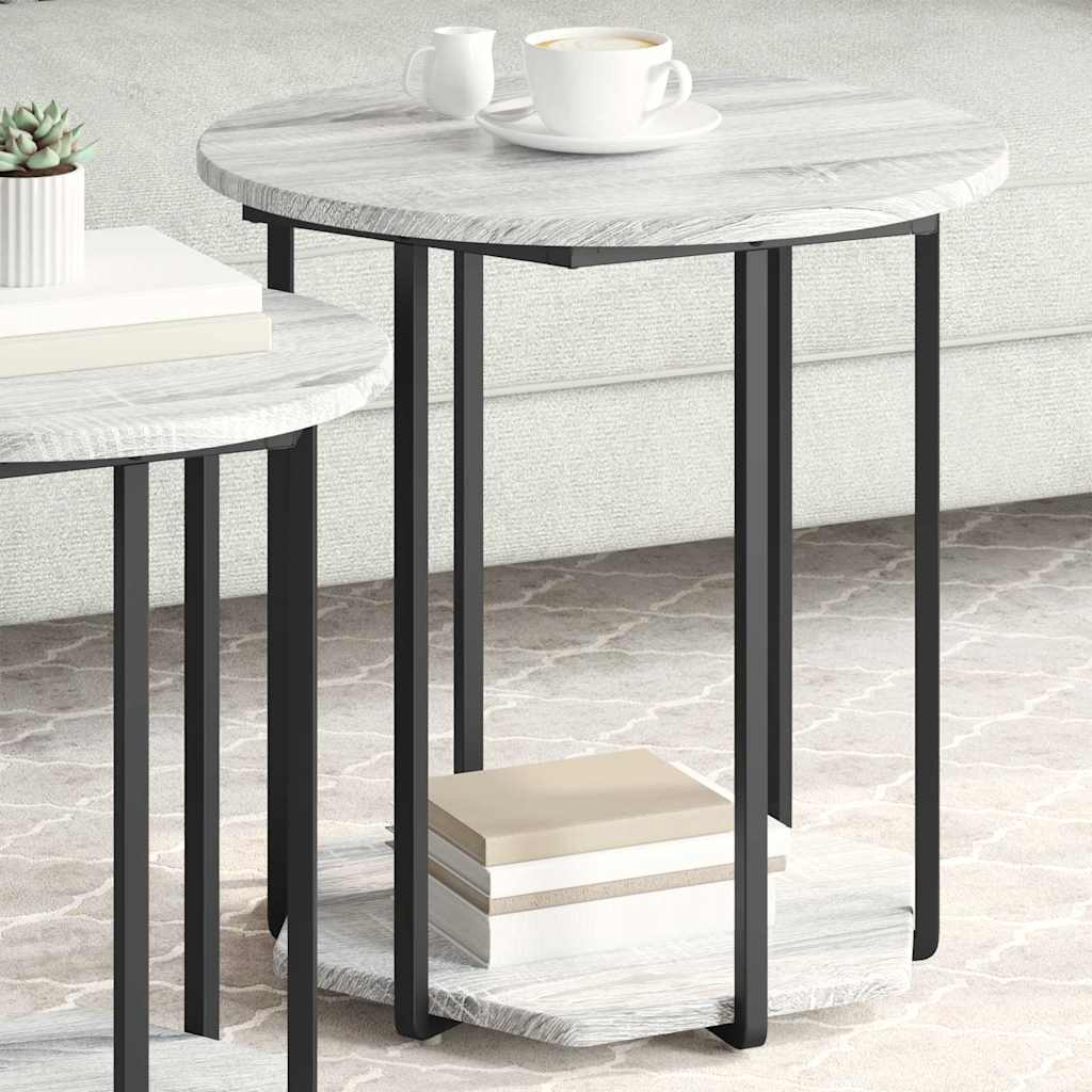 Beistelltisch-Set 2 stk. Grau 50 x 50 x 50,5 cm