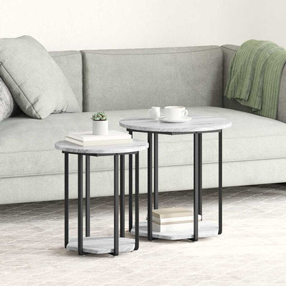 Beistelltisch-Set 2 stk. Grau 50 x 50 x 50,5 cm