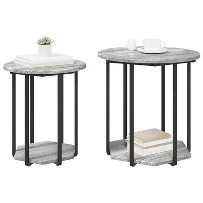 Beistelltisch-Set 2 stk. Grau 50 x 50 x 50,5 cm