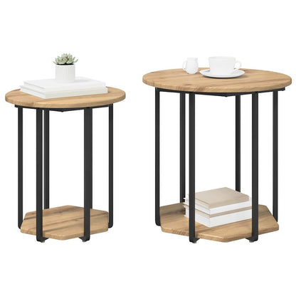 Beistelltisch-Set 2 Stk. Braun 50 x 50 x 50,5 cm