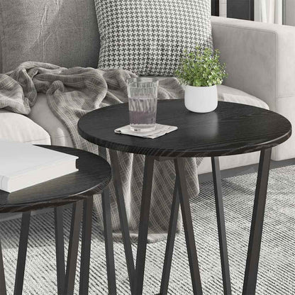 Beistelltisch-Set 2 stk. Schwarz Eichen-Optik 50 x 50 x 50,5 cm