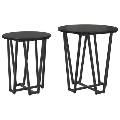 Beistelltisch-Set 2 stk. Schwarz Eichen-Optik 50 x 50 x 50,5 cm