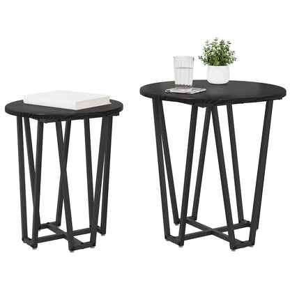 Beistelltisch-Set 2 stk. Schwarz Eichen-Optik 50 x 50 x 50,5 cm