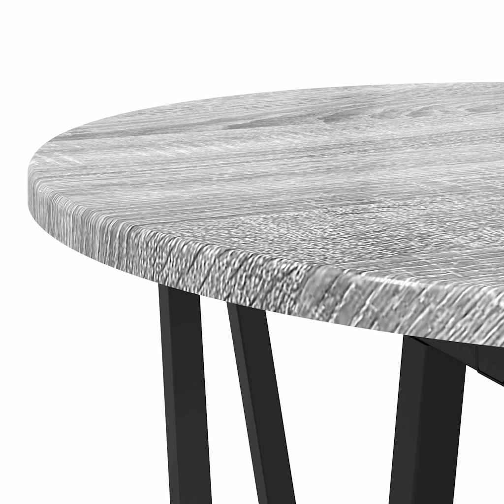 Beistelltisch-Set 2 stk. Grau Sonoma und Schwarz