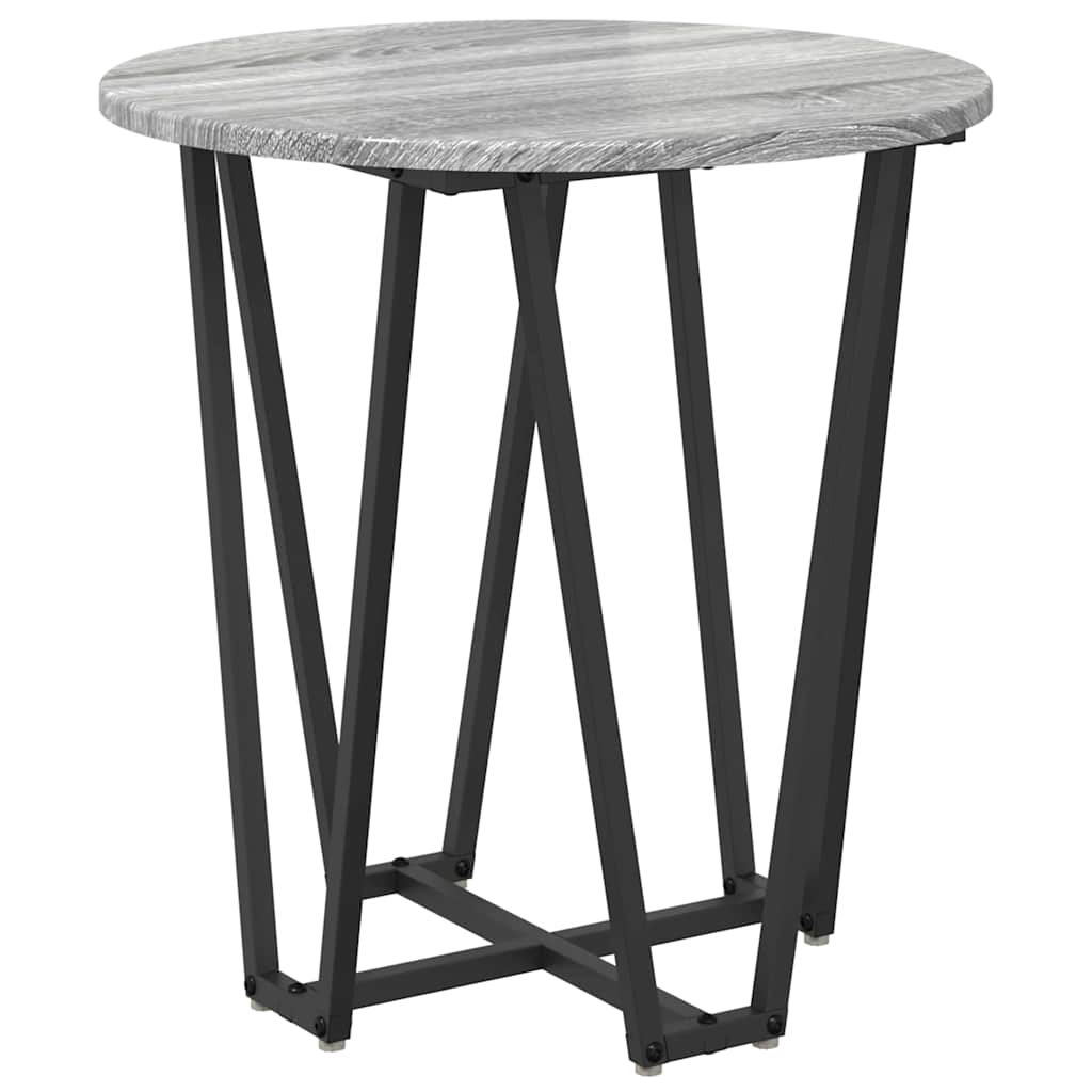 Beistelltisch-Set 2 stk. Grau Sonoma und Schwarz