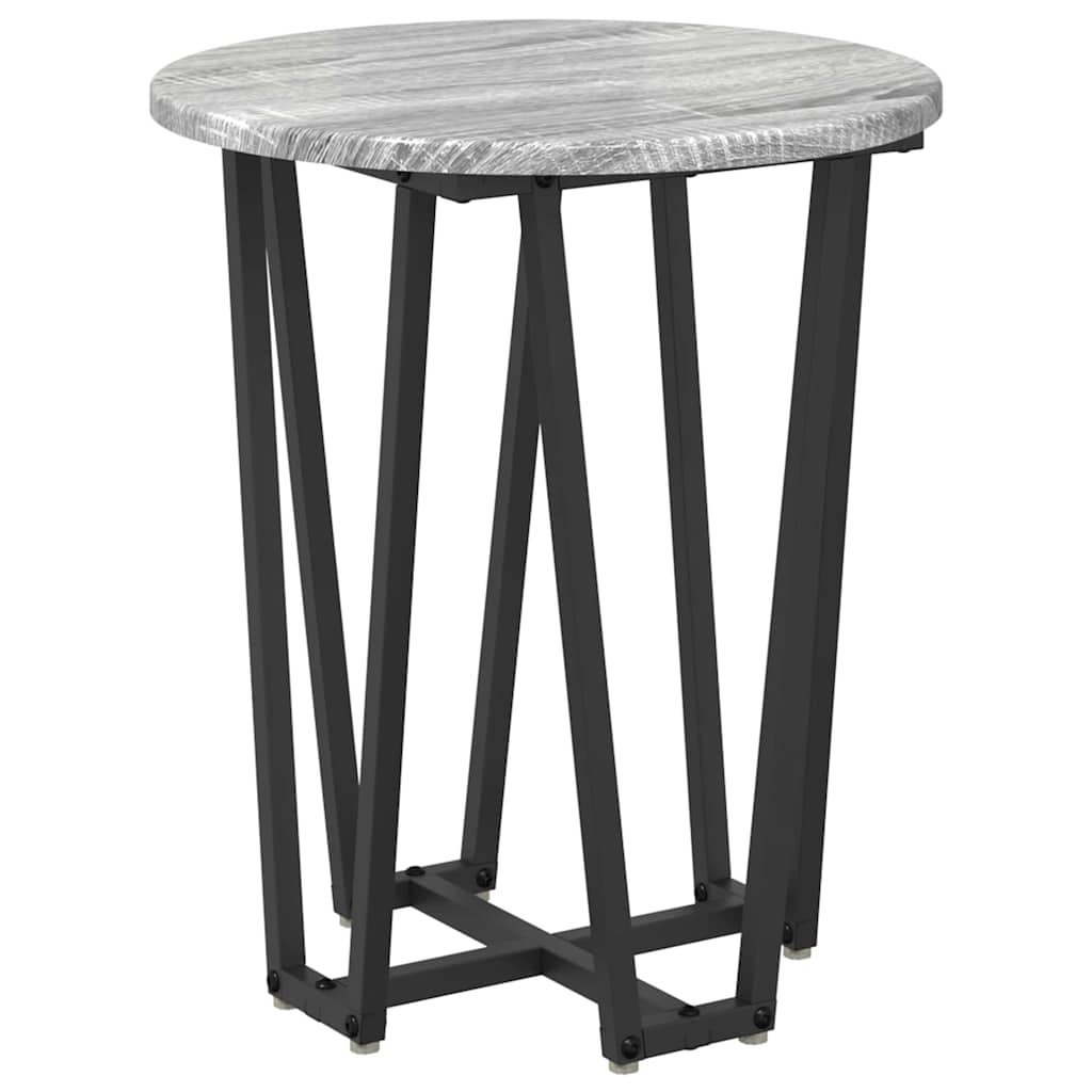 Beistelltisch-Set 2 stk. Grau Sonoma und Schwarz