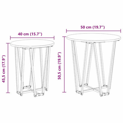 Beistelltisch-Set 2 stk. Grau Sonoma und Schwarz