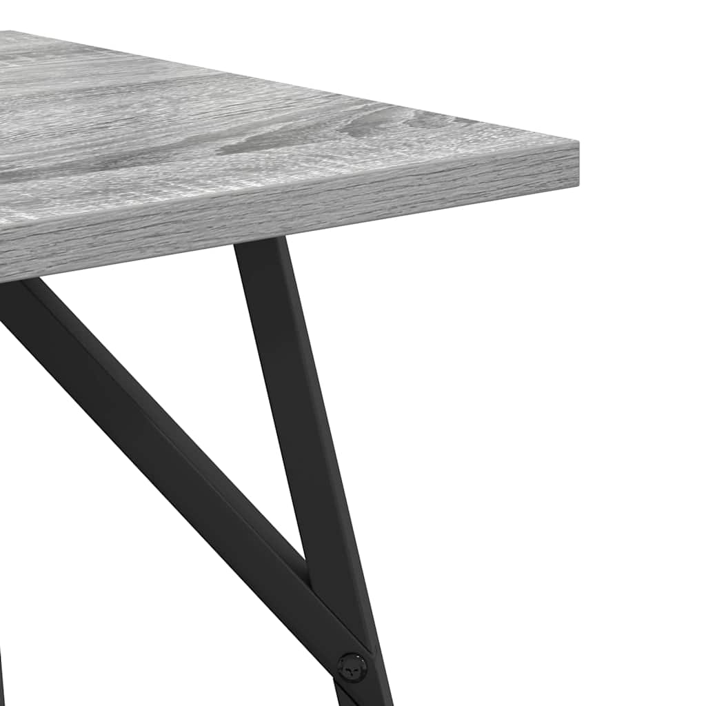 Beistelltisch-Set 2 stk. Grau Sonoma und Schwarz
