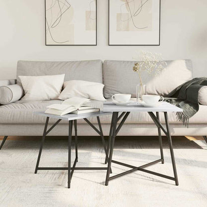 Beistelltisch-Set 2 stk. Grau Sonoma und Schwarz