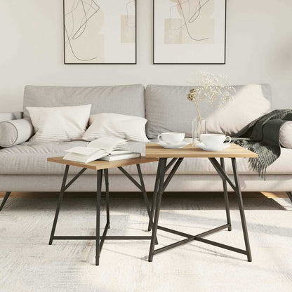 Beistelltisch-Set 2 Stk. Artisan Eiche und Schwarz