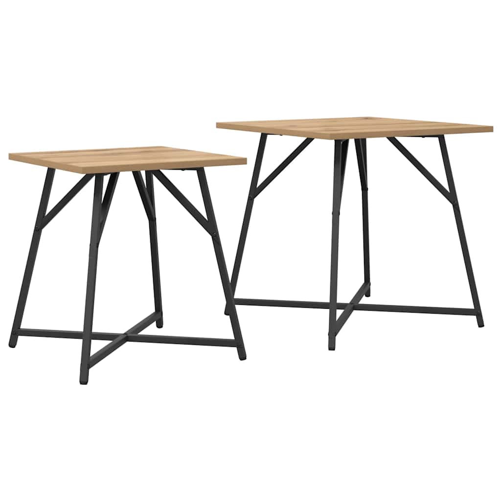 Beistelltisch-Set 2 Stk. Artisan Eiche und Schwarz