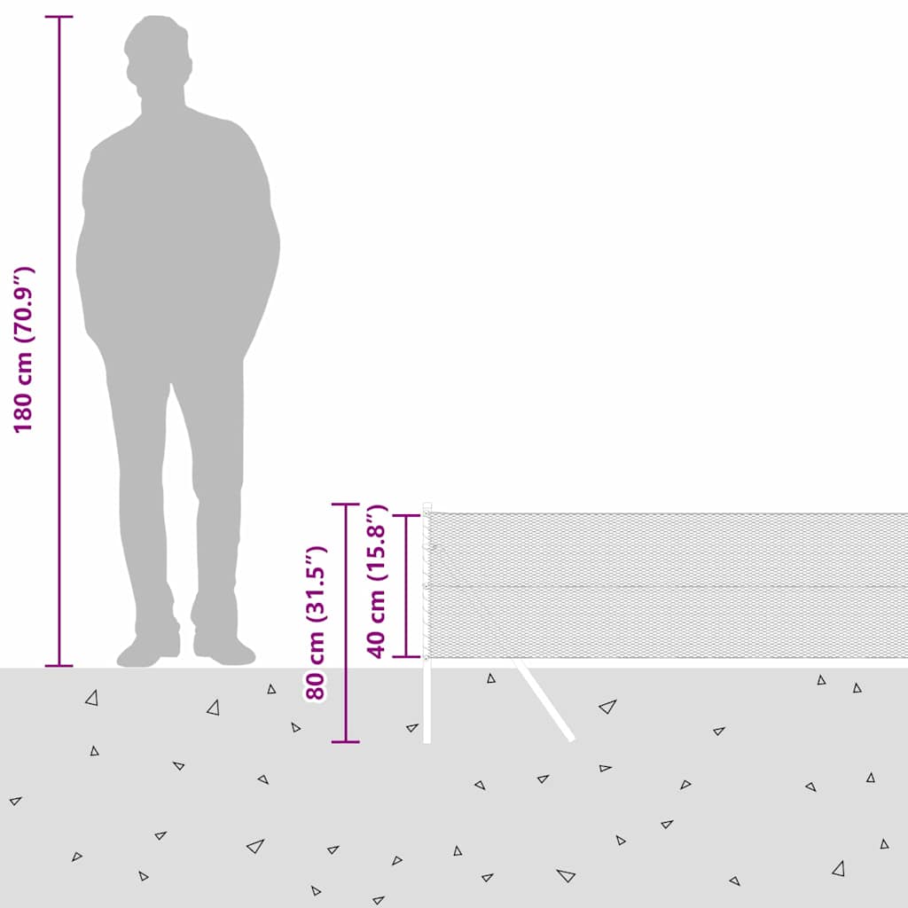 Ground Fix Geschweißter Drahtzaun 10 x 0,4 m (B x H)