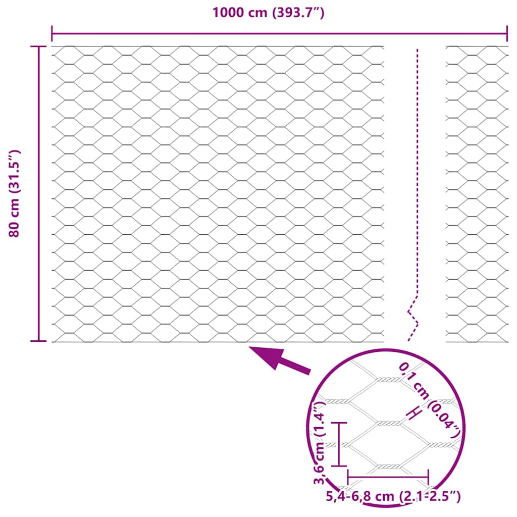 Ground Fix Geschweißter Drahtzaun 10 x 0,8 m (B x H)