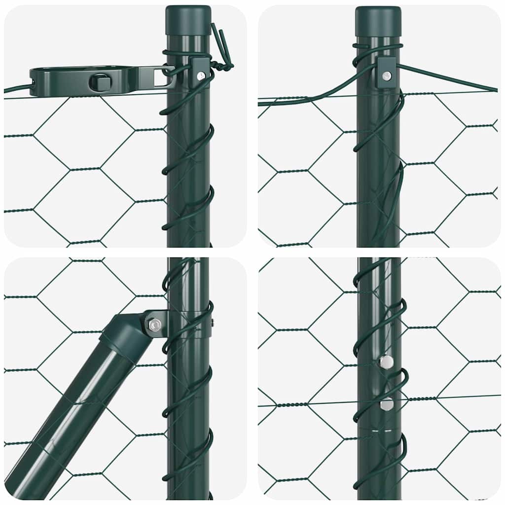 Bodenmontierter Sechseckzaun 10 x 1,2 m PVC-beschichteter Stahl