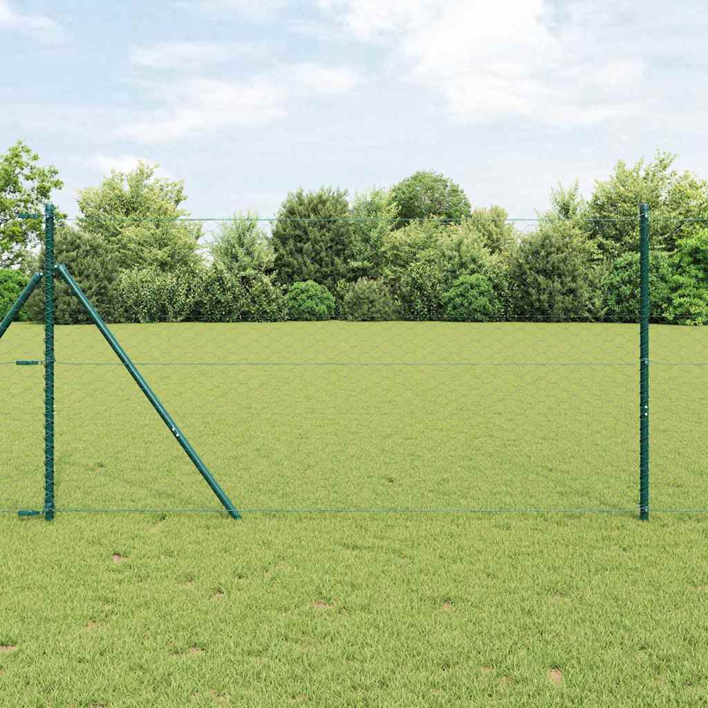 Bodenmontierter Sechseckzaun 10 x 1,2 m PVC-beschichteter Stahl