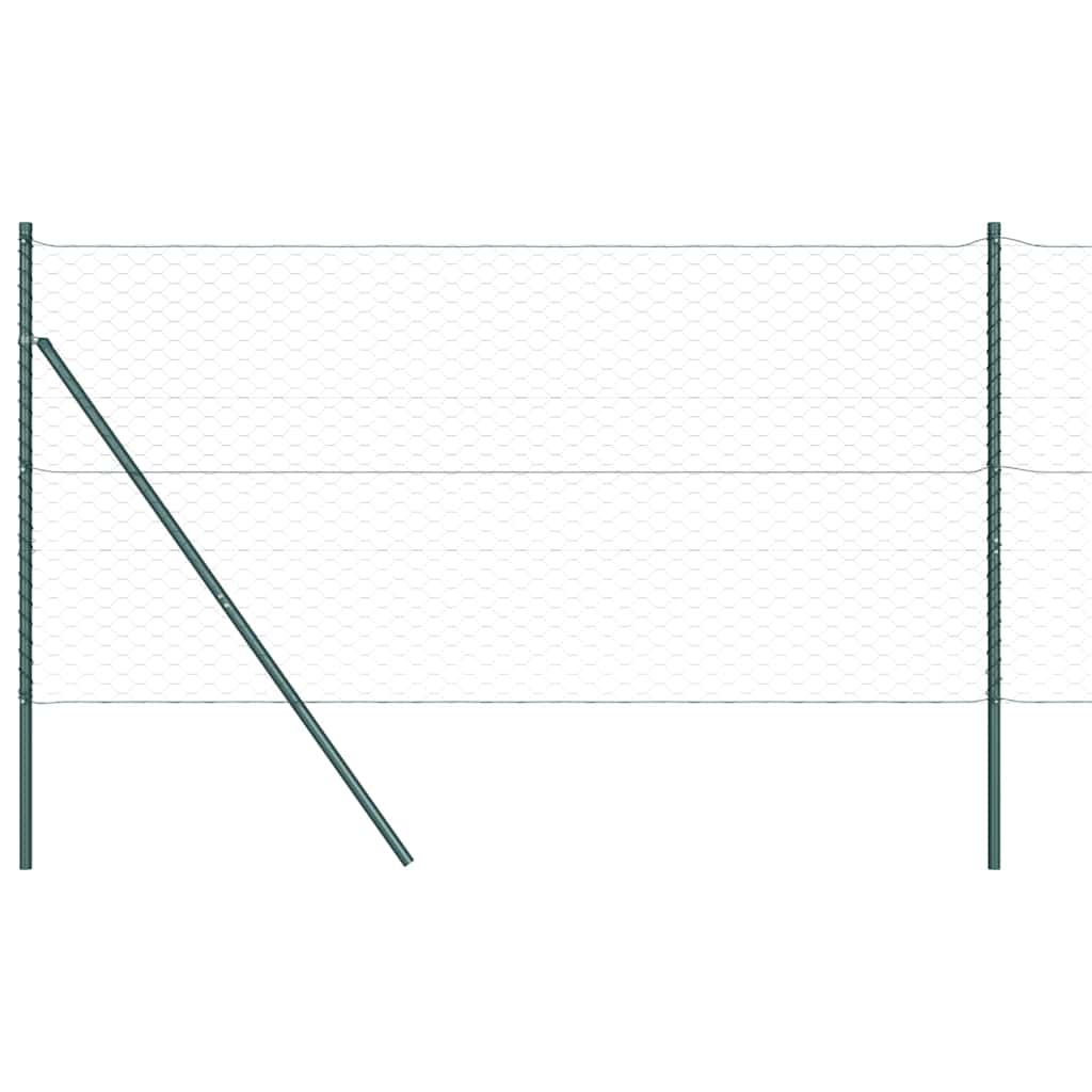 Bodenmontierter Sechseckzaun 10 x 1,2 m PVC-beschichteter Stahl