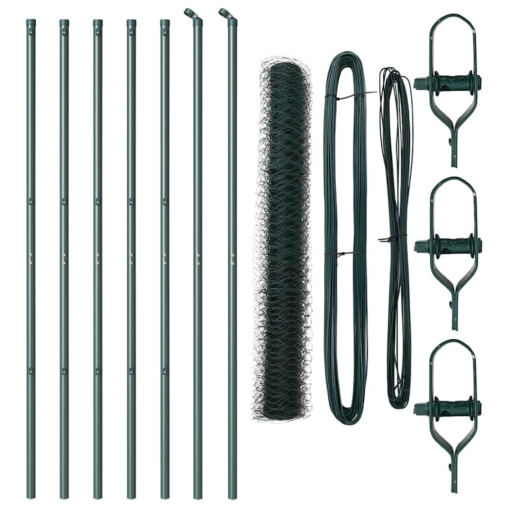 Bodenmontierter Sechseckzaun 10 x 1,2 m PVC-beschichteter Stahl