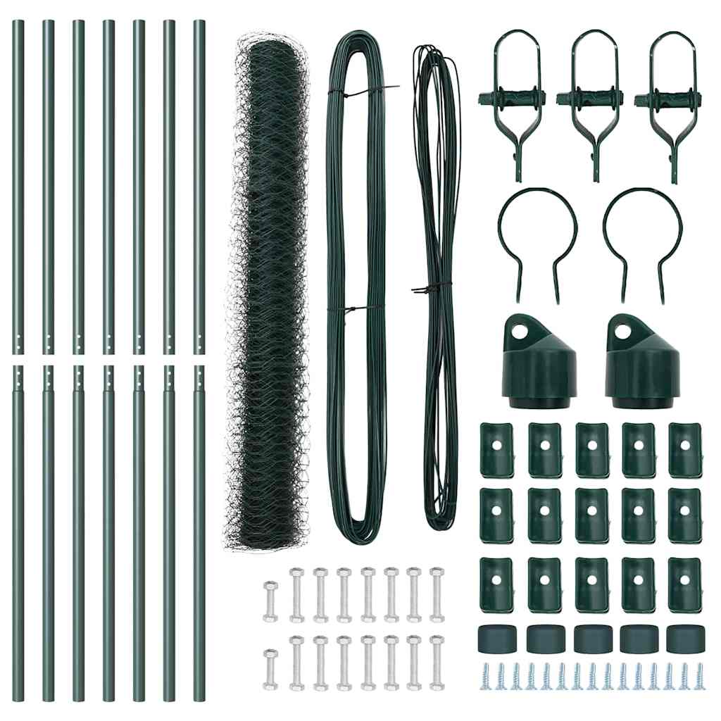 Bodenmontierter Sechseckzaun 10 x 1,2 m PVC-beschichteter Stahl