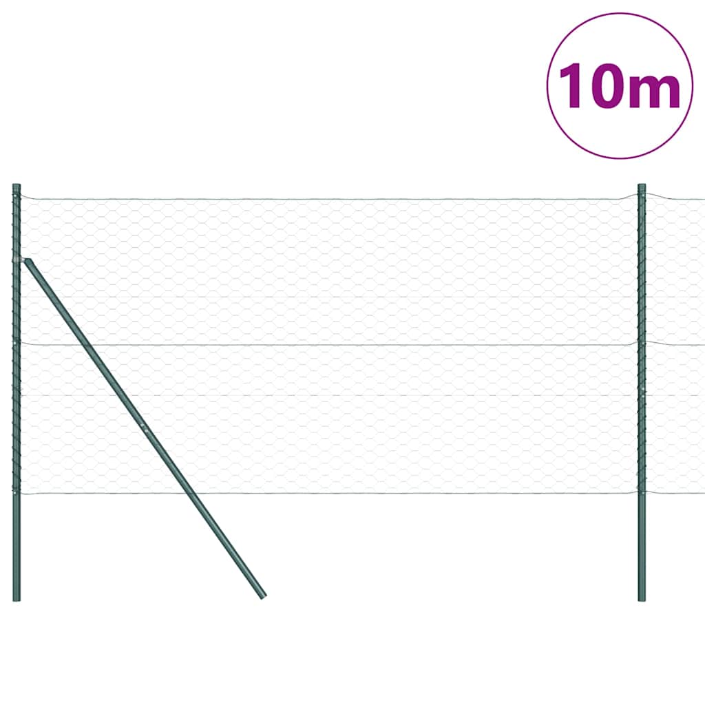 Bodenmontierter Sechseckzaun 10 x 1,2 m PVC-beschichteter Stahl