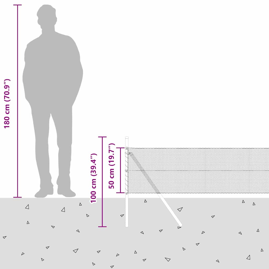 Ground Fix Geschweißter Drahtzaun 25 x 0,5 m (B x H)