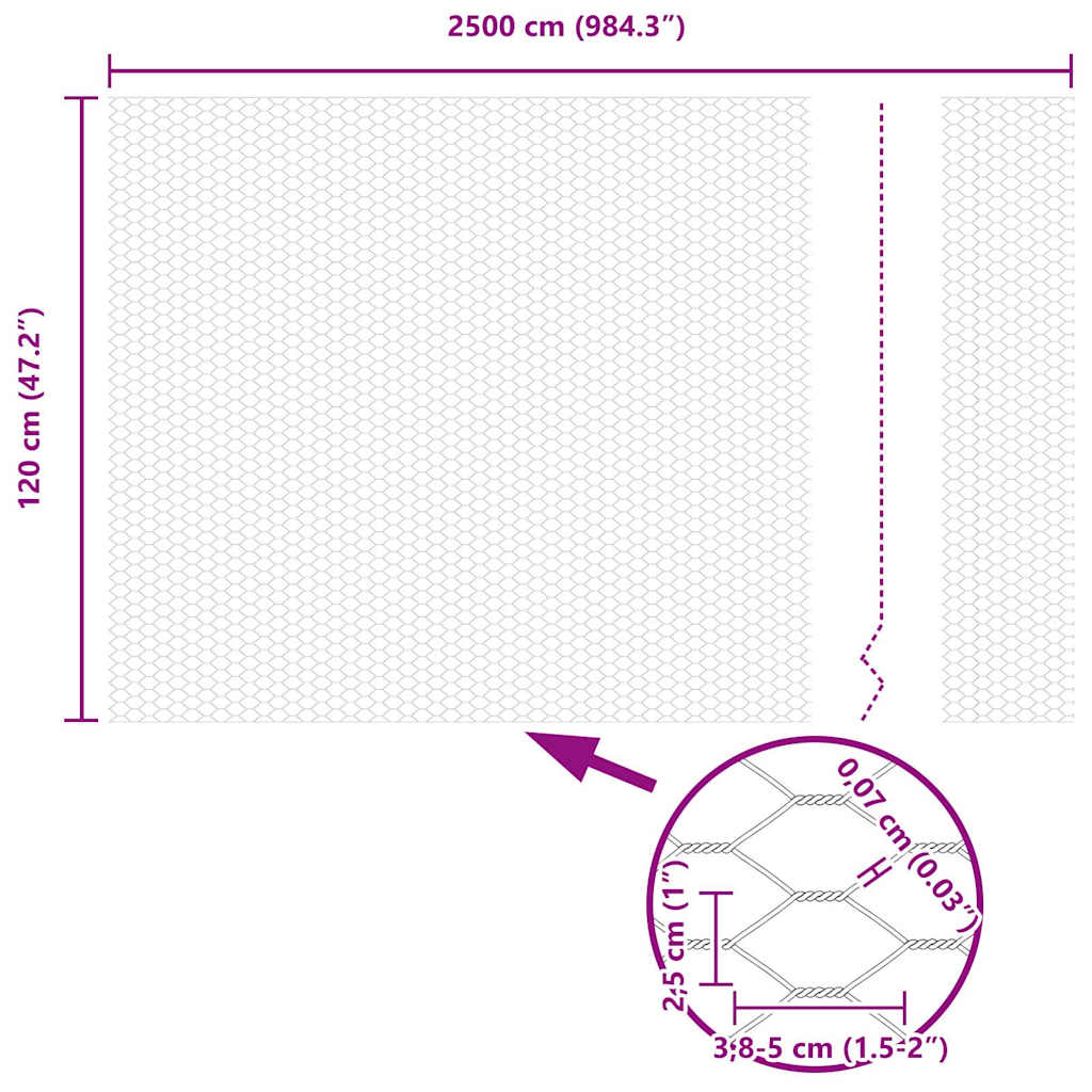 Ground Fix Geschweißter Drahtzaun 25 x 1,2 m (B x H)