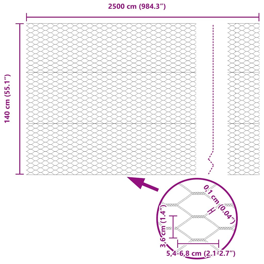 Ground Fix Geschweißter Drahtzaun 25 x 1,4 m (B x H)