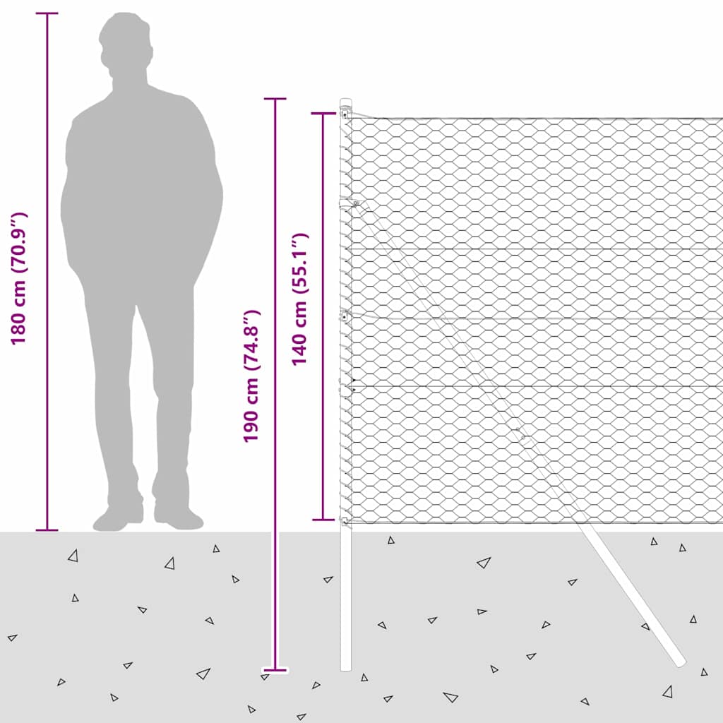 Ground Fix Geschweißter Drahtzaun 50 x 1,4 m (B x H)