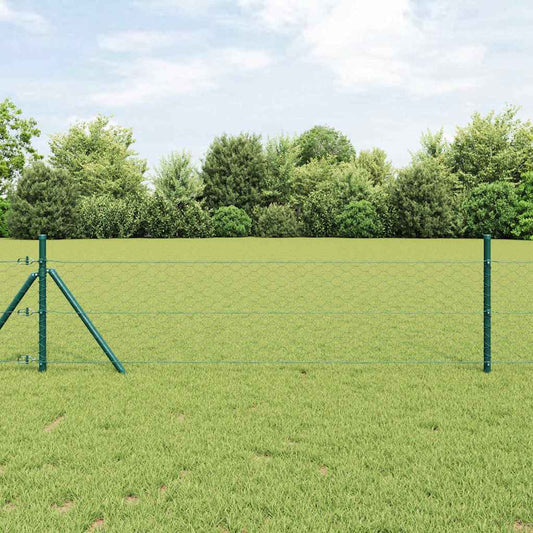 Bodenmontierter Sechseckzaun 50 x 1,4 m PVC-beschichteter Stahl