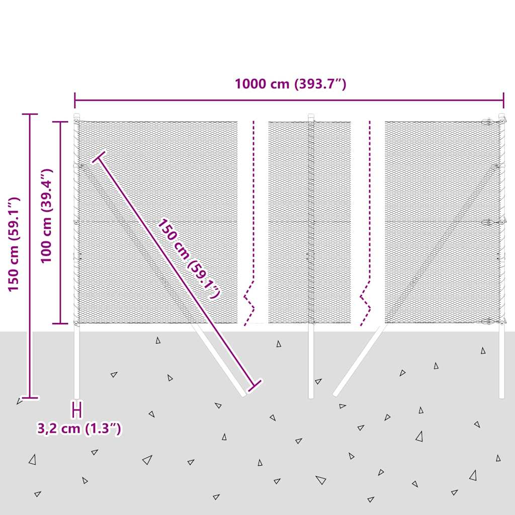 Ground Fix Geschweißter Drahtzaun 10 x 1 m (B x H)