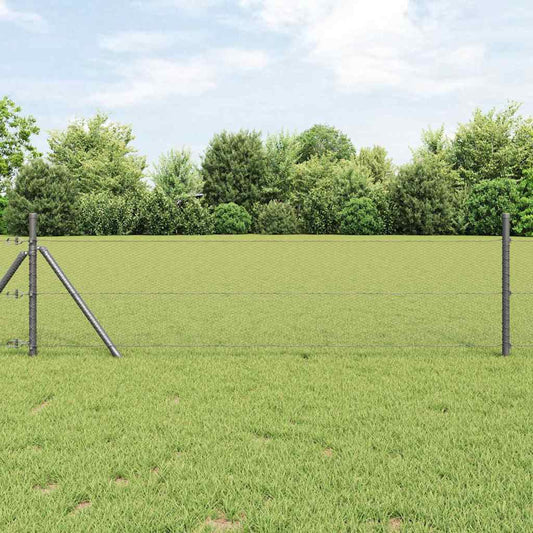 Bodenmontierter Sechseckzaun 25 x 0,8 m PVC-beschichteter Stahl