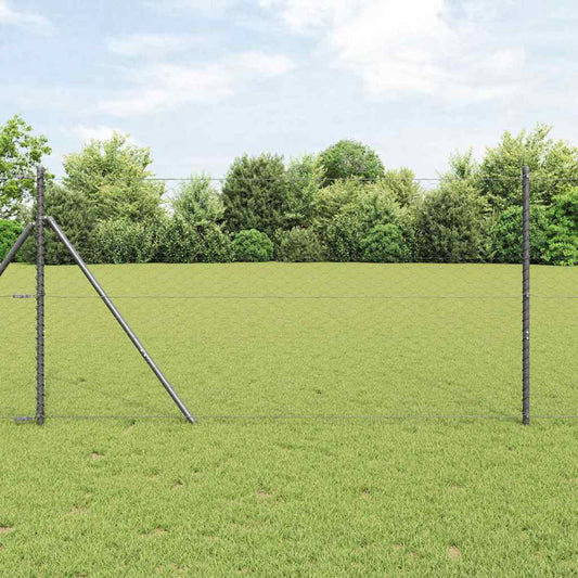 Bodenmontierter Sechseckzaun 25 x 1 m PVC-beschichteter Stahl