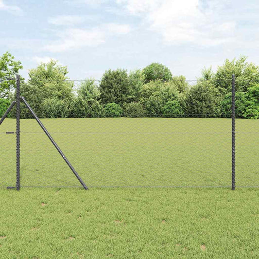 Bodenmontierter Sechseckzaun 25 x 1,4 m PVC-beschichteter Stahl