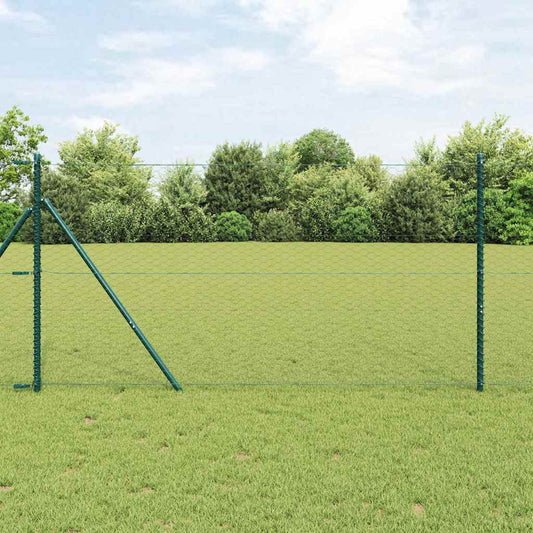 Bodenmontierter Sechseckzaun 50 x 1 m PVC-beschichteter Stahl