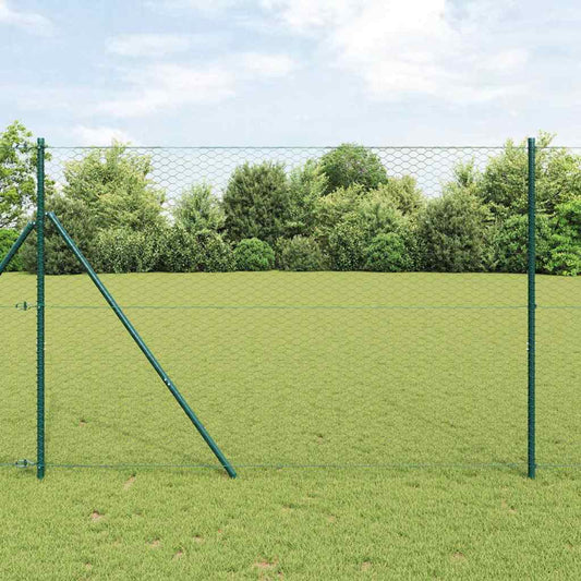 Bodenmontierter Sechseckzaun 50 x 1,6 m PVC-beschichteter Stahl