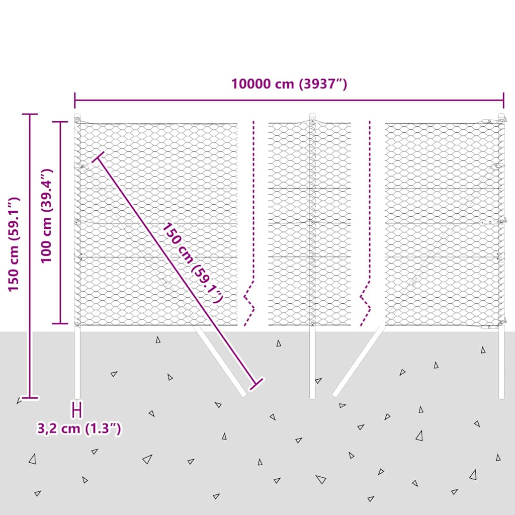 Ground Fix Geschweißter Drahtzaun 100 x 1 m (B x H)