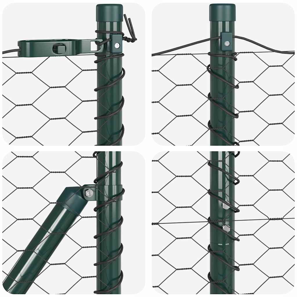 Bodenmontierter Sechseckzaun 100 x 1,5 m Grau Netz