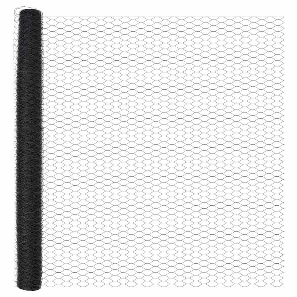 Bodenmontierter Sechseckzaun 100 x 1,5 m Grau Netz