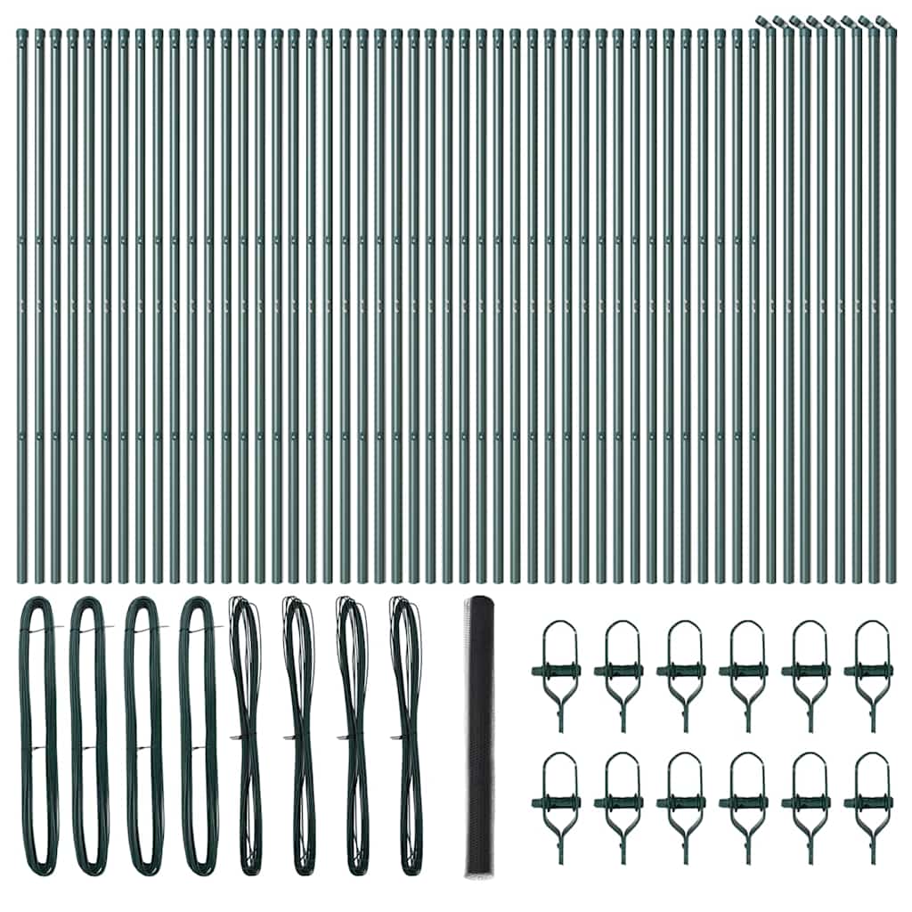 Bodenmontierter Sechseckzaun 100 x 1,6 m Grau Netz