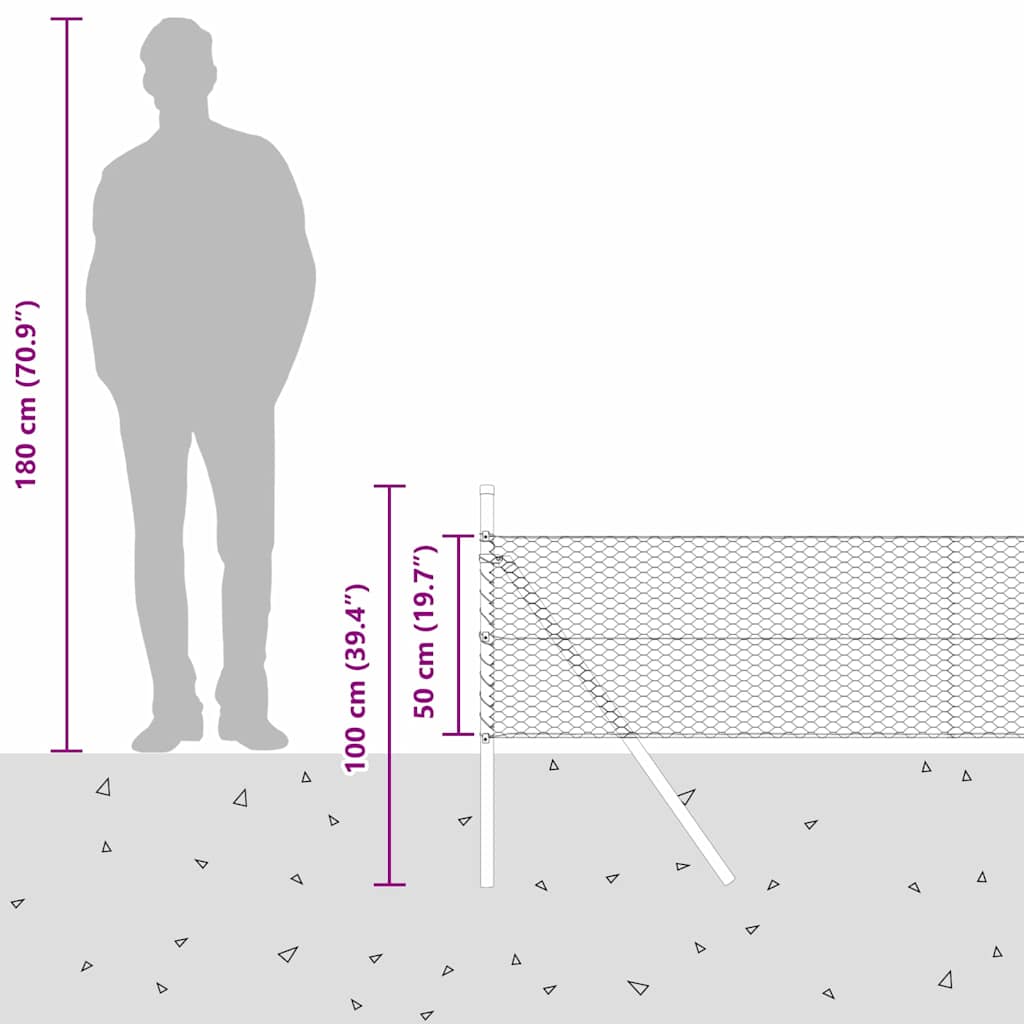 Ground Fix Geschweißter Drahtzaun 25 x 0,5 m (B x H)