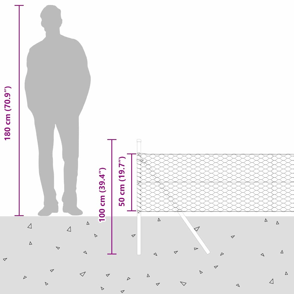 Ground Fix Geschweißter Drahtzaun 25 x 0,5 m (B x H)