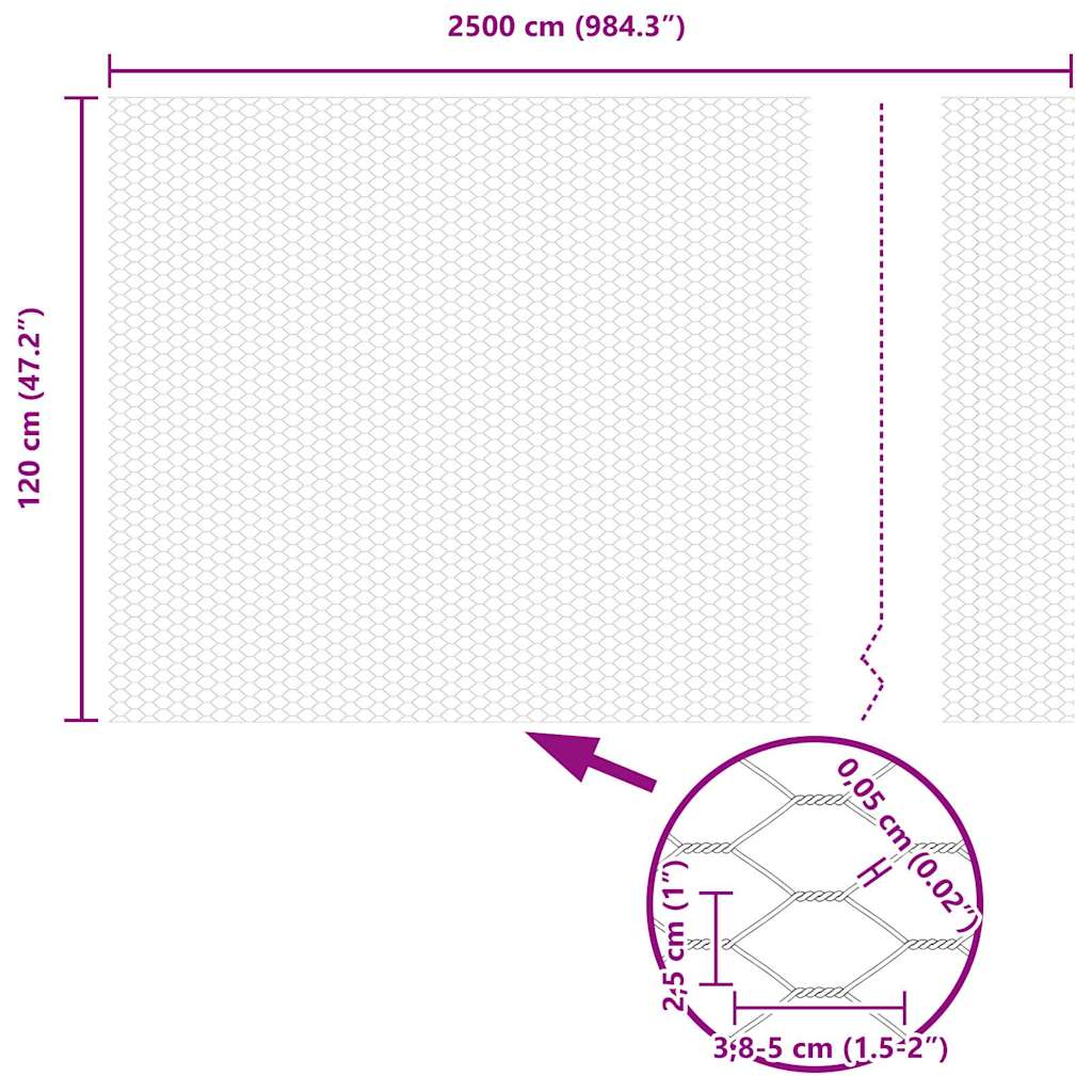 Ground Fix Geschweißter Drahtzaun 25 x 1,2 m (B x H)