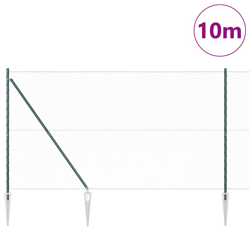 Schweißdrahtzaun mit Spikes 10 x 1,6 m (B x H)