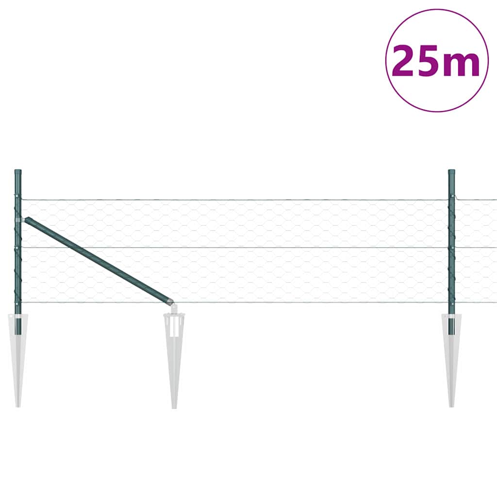 Schweißdrahtzaun mit Spikes 25 x 0,5 m (B x H)